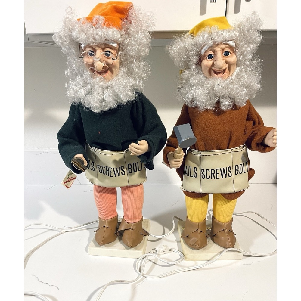 Telco Creations Animated Motion-Ette Santa's Workshop Elf Lot of 2 Vintage Elves